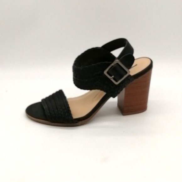 Soda Womens Block Heel Sandal Black Ankle Strap w/Buckle Cushioned Insole Sz 6 M - Picture 1 of 9